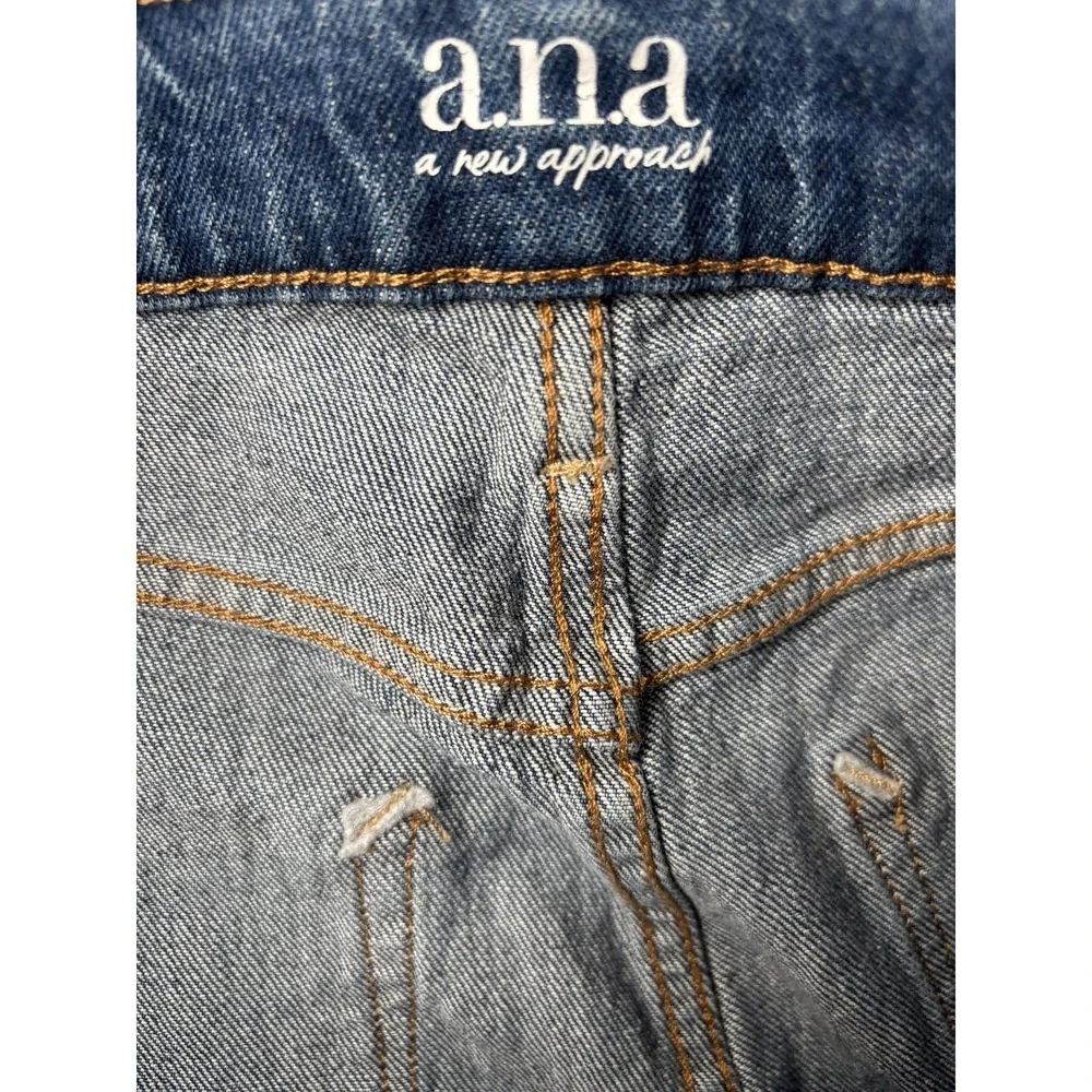 A.n.a Shorts Womens 2 Blue Highest-Rise 90 Denim Bermuda Raw Hem 9 Inseam NWT
